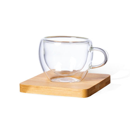 Set 2 tazas de café de doble pared con posavasos · Espresso