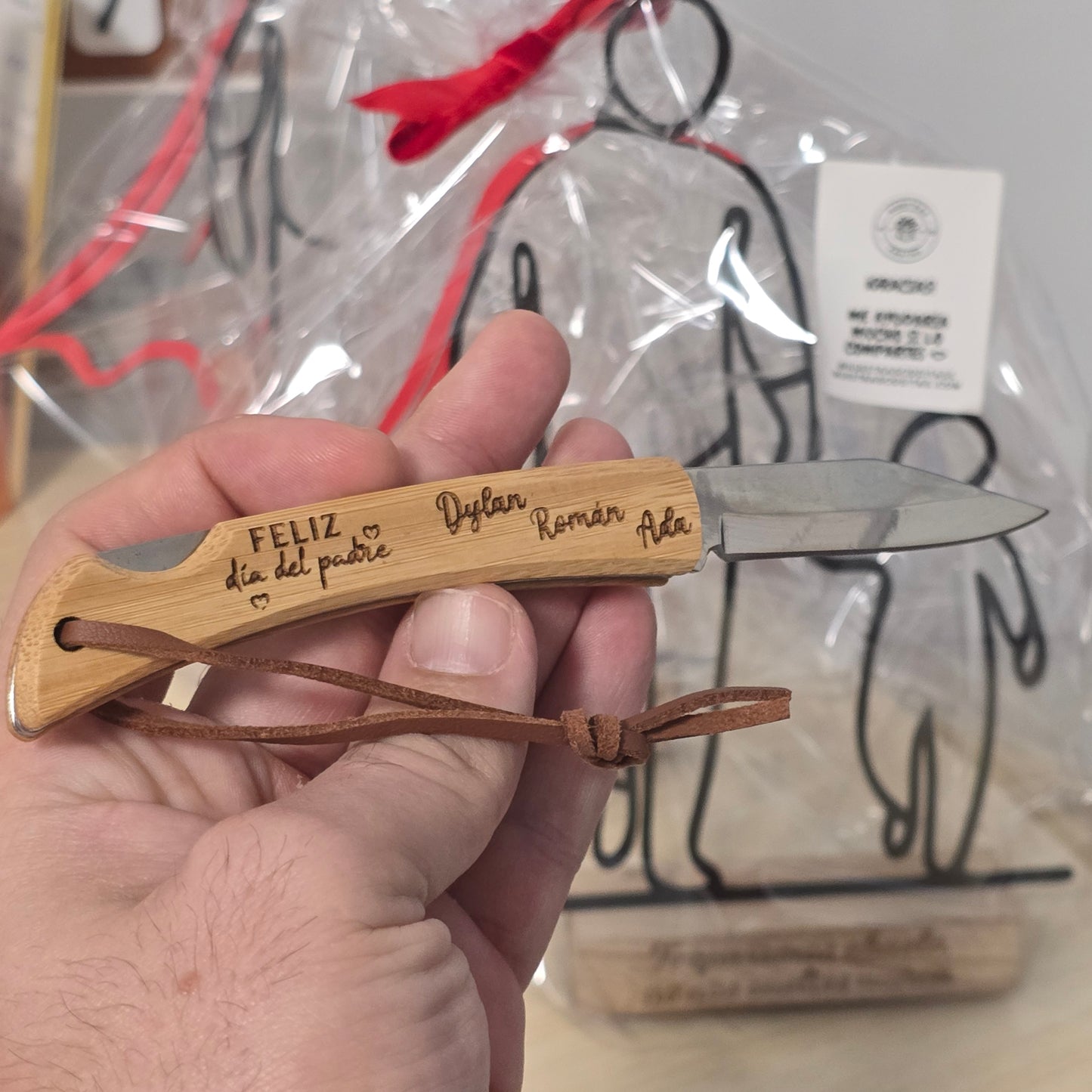 Navaja de Bambú Premium | Regalo Personalizado Día del Padre