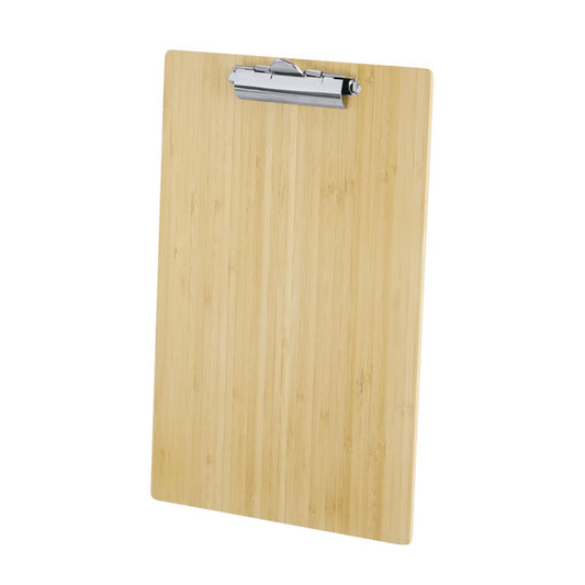 Portapapeles de Bambú Premium con Pinza Metálica – Personalizable con Grabado Láser