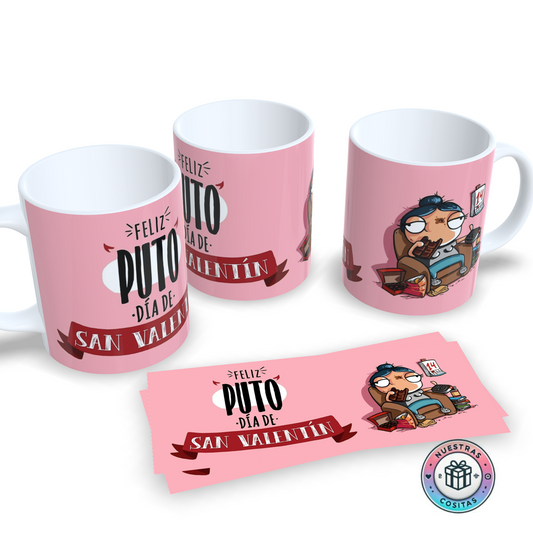 Taza Anti-Cupido Personalizada - Humor, Café y Cero Drama - Diseño 1