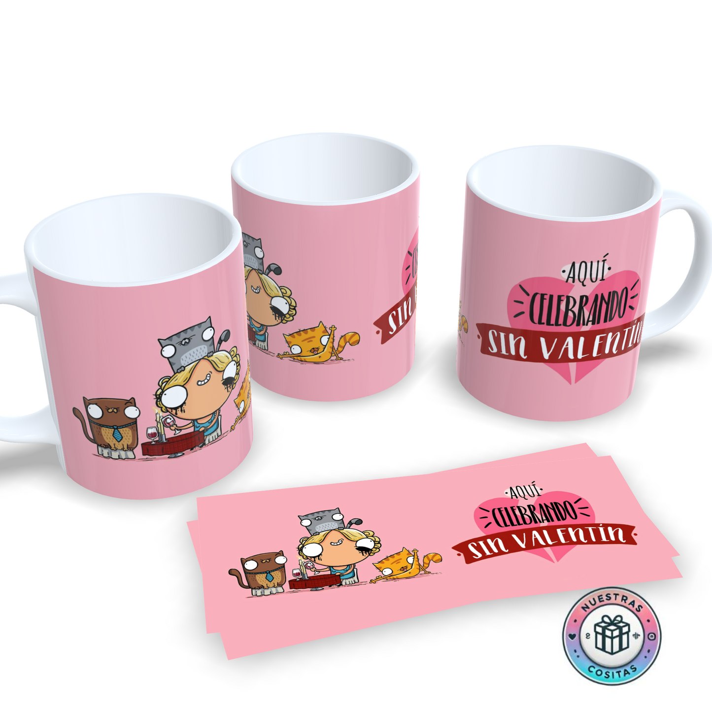 Taza Anti-Cupido Personalizada - Humor, Café y Cero Drama - Diseño 5