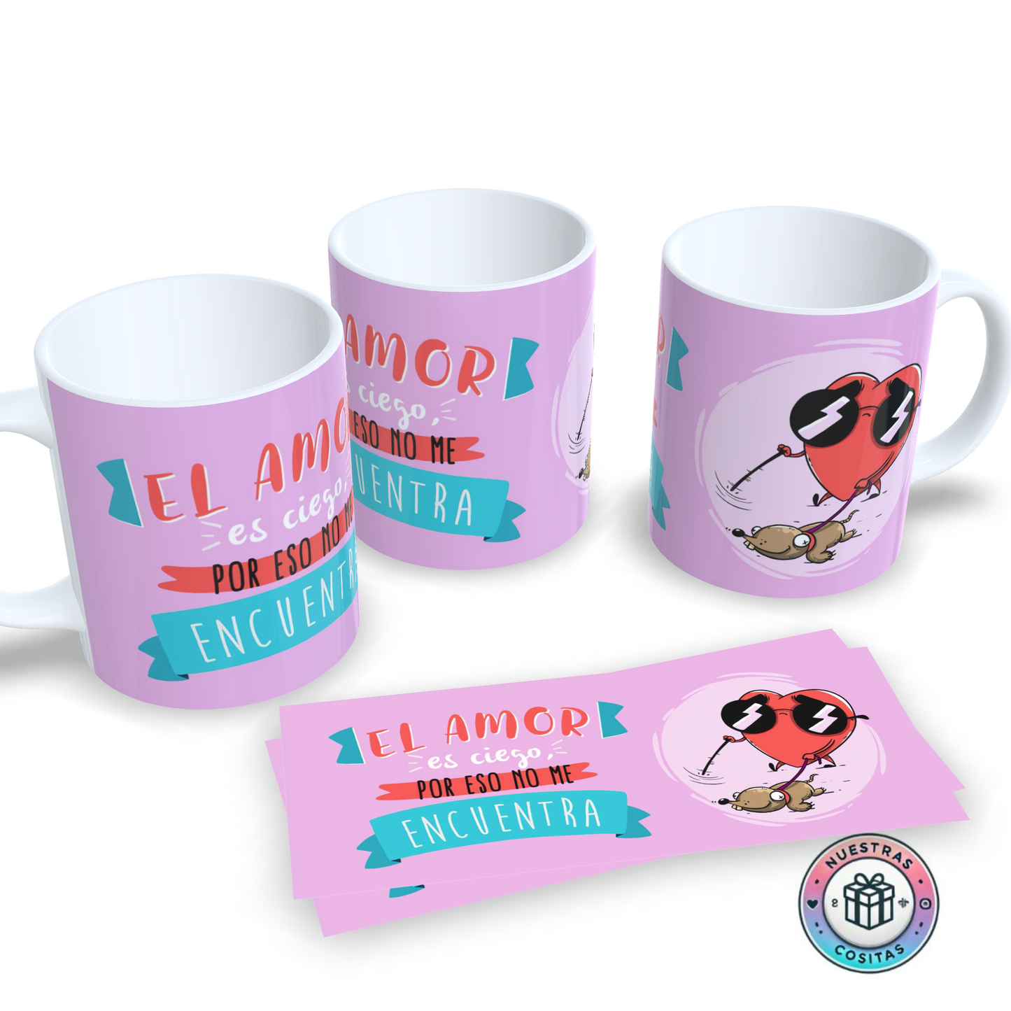 Taza Anti-Cupido Personalizada - Humor, Café y Cero Drama - Diseño 6