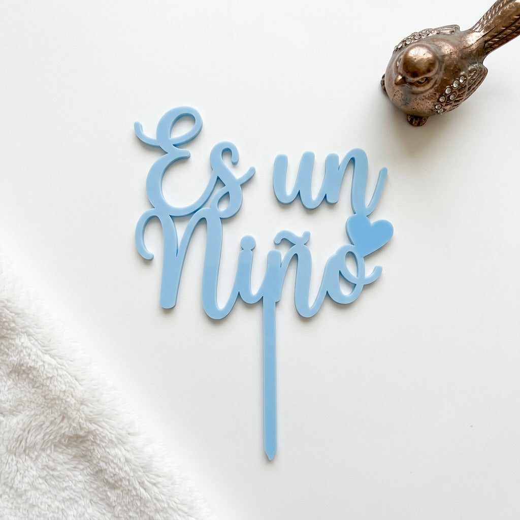 Topper para Tarta Baby Shower - "Es un niño"