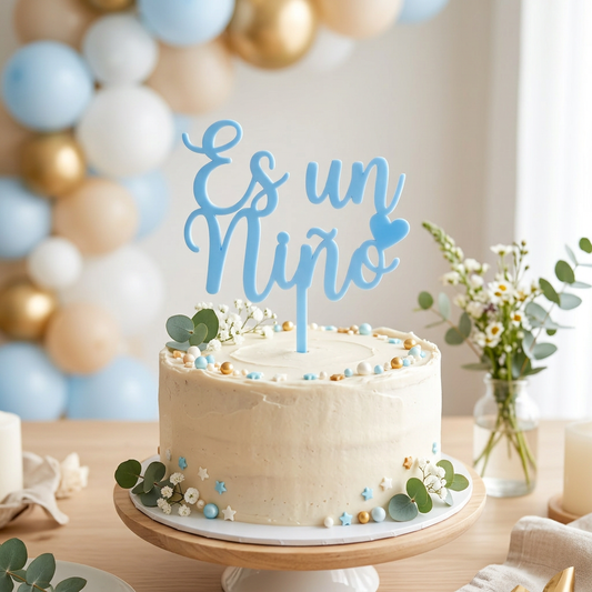 Topper para Tarta Baby Shower - "Es un niño"