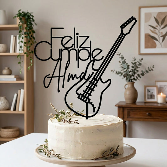 Topper para Tarta Personalizado - Guitarra eléctrica