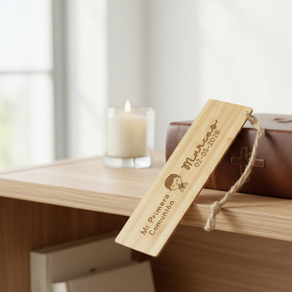 Marcapáginas de Bambú Personalizado Comunión - Modelo Chico 1