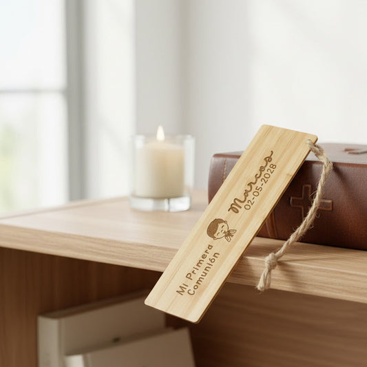 Marcapáginas de Bambú Personalizado Comunión - Modelo Chico 1