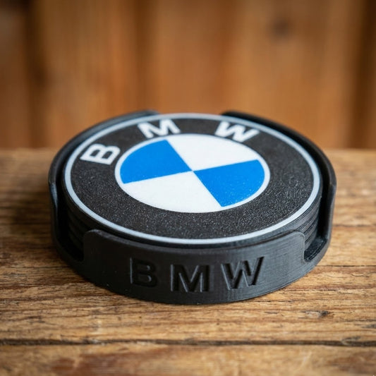 Pack Posavasos BMW + Base | Decoración Motor 3D