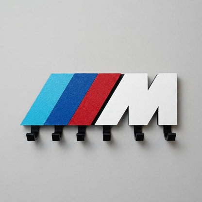 Cuelgallaves de Pared Estilo BMW M - 6 Ganchos - Decoración Motor 3D