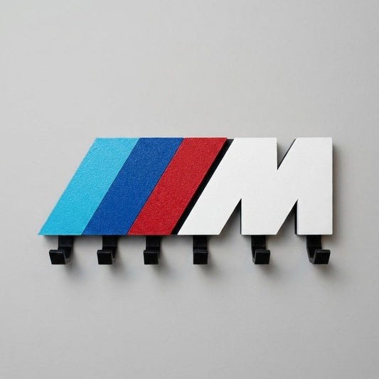 Cuelgallaves de Pared Estilo BMW M - 6 Ganchos - Decoración Motor 3D